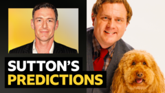 Sutton’s predictions v Waffle the Wonder Dog and his owner, Simon